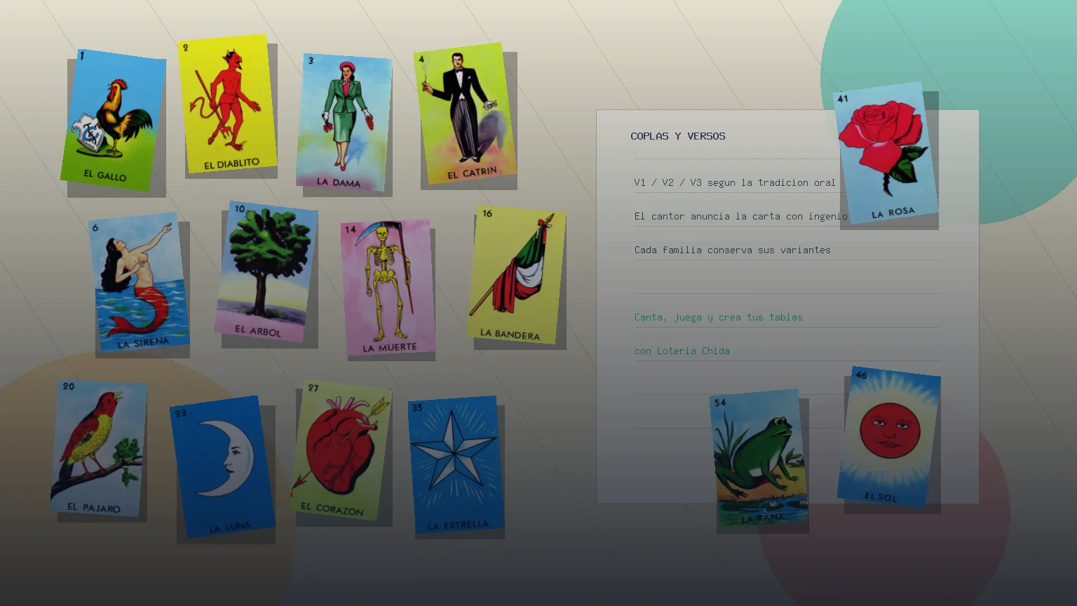 Versos y coplas de la Loteria Mexicana