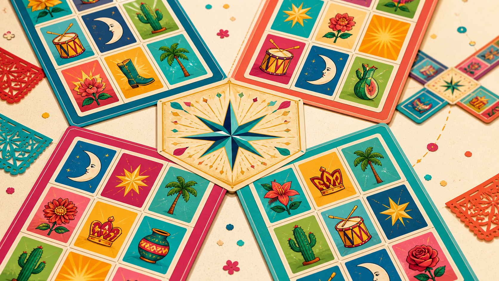 Comodines formados entre cuatro tablas de lotería