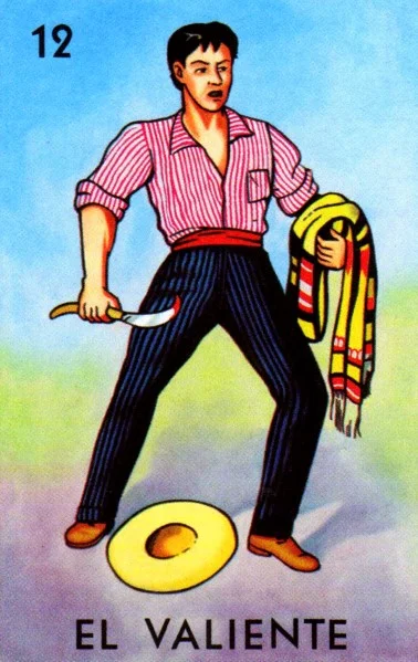 Carta El valiente de la Loteria Mexicana