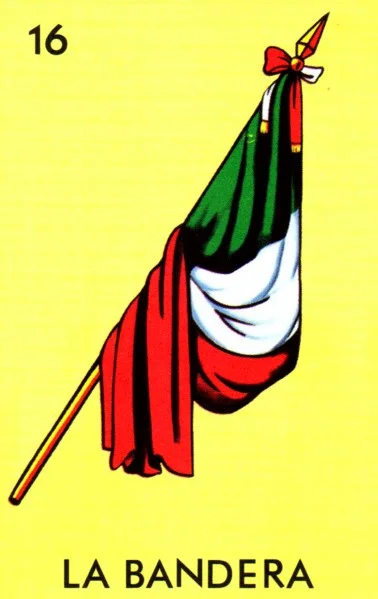 Carta La bandera de la Loteria Mexicana