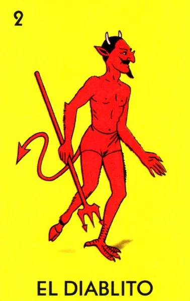 Carta El diablo / El diablito de la Loteria Mexicana