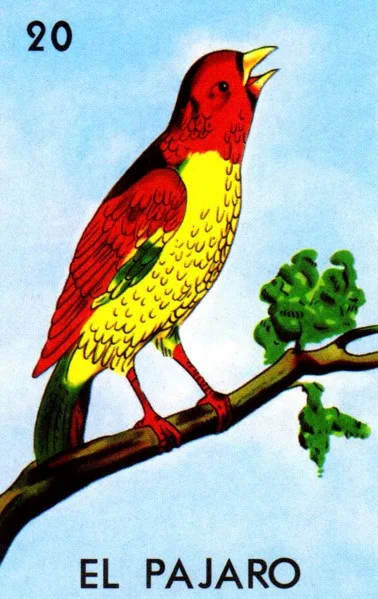 Carta El pajaro de la Loteria Mexicana