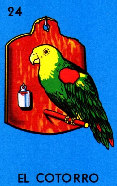 Carta El cotorro de la Loteria Mexicana