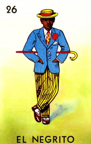 Carta El negrito de la Loteria Mexicana