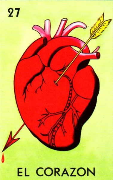 Carta El corazon de la Loteria Mexicana