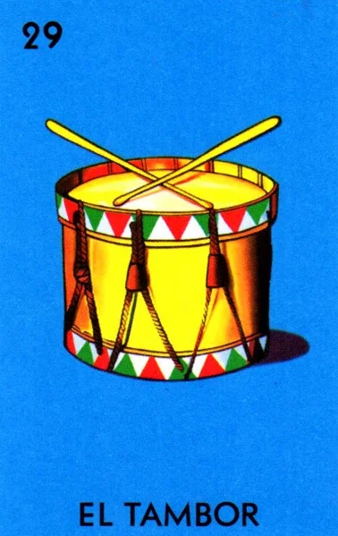 Carta El tambor de la Loteria Mexicana