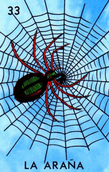 Carta La araña de la Loteria Mexicana