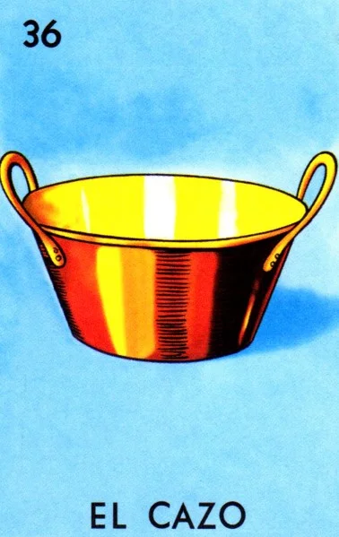Carta El cazo de la Loteria Mexicana