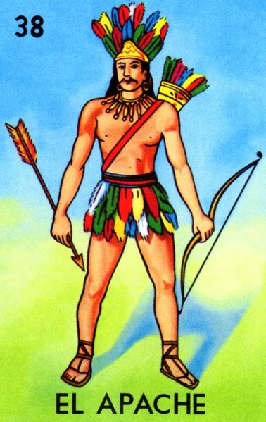 Carta El apache de la Loteria Mexicana