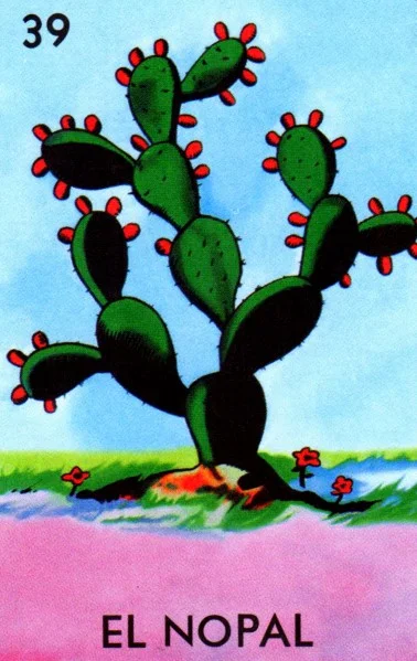 Carta El nopal de la Loteria Mexicana