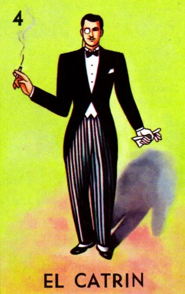 Carta El catrin de la Loteria Mexicana