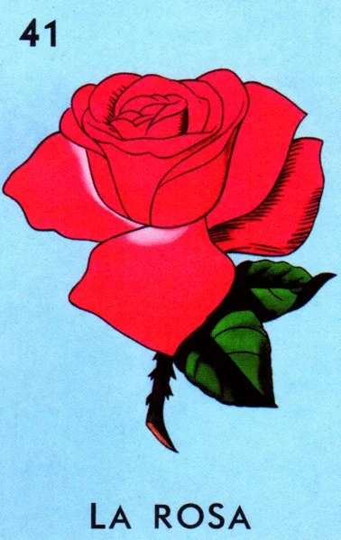 Carta La rosa de la Loteria Mexicana