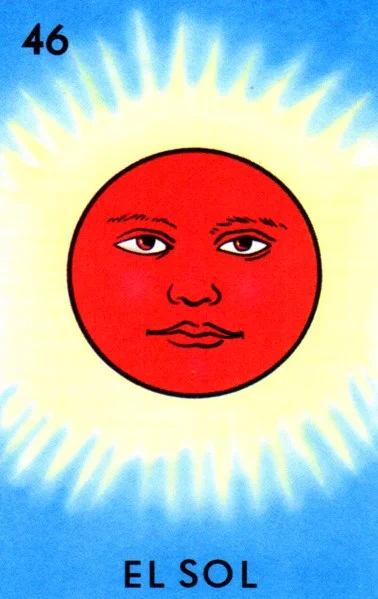 Carta El sol de la Loteria Mexicana