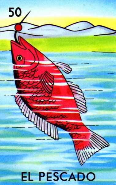 Carta El pescado de la Loteria Mexicana