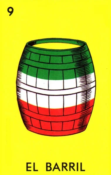 Carta El barril de la Loteria Mexicana